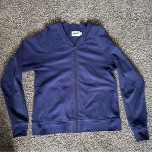 Pact organic cotton zip up jacket shell sweatshirt